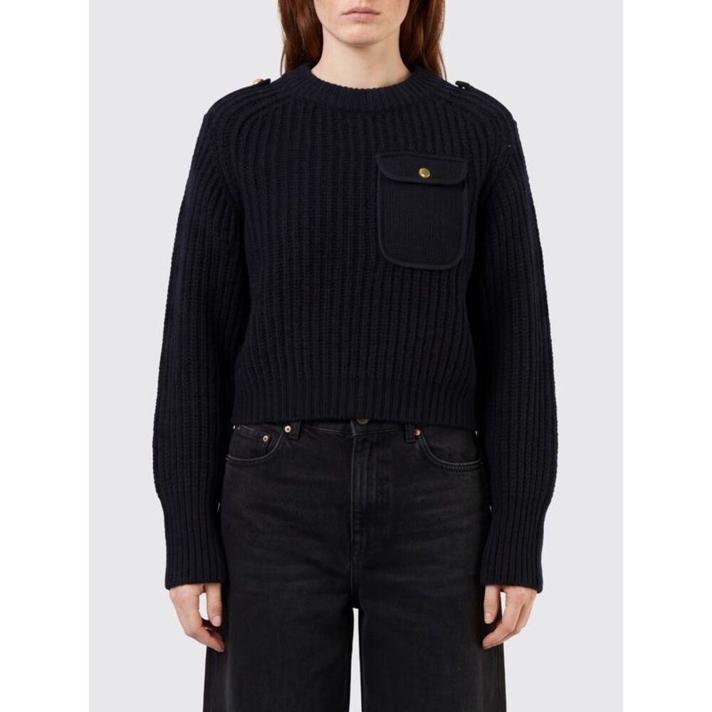 Pinko Women Pinko Wool And Alpaca Blend Jumper With Epaulettes And Pockets